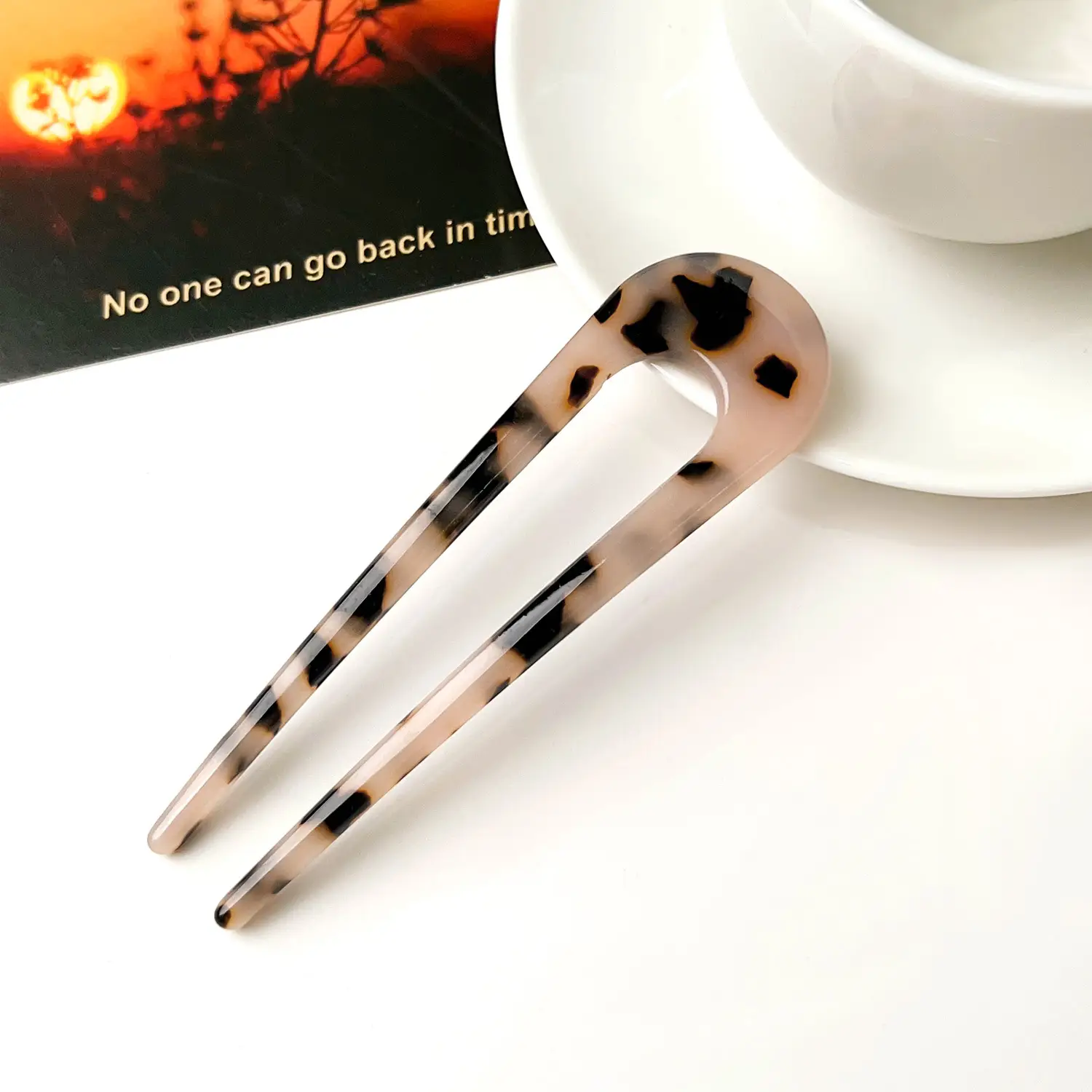 Ins High-end U-Shape Acetic Acid Hairpin Black - Image 4