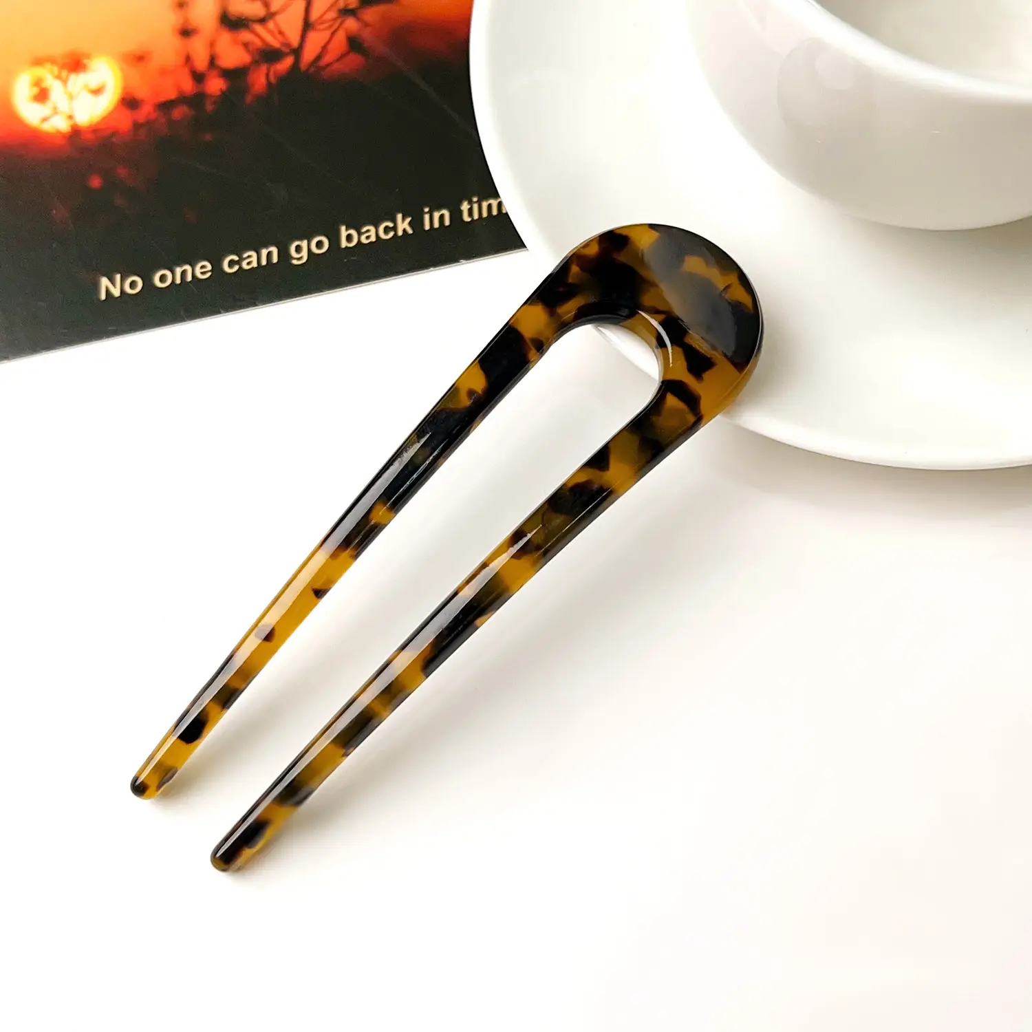Ins High-end U-Shape Acetic Acid Hairpin Black - Image 5