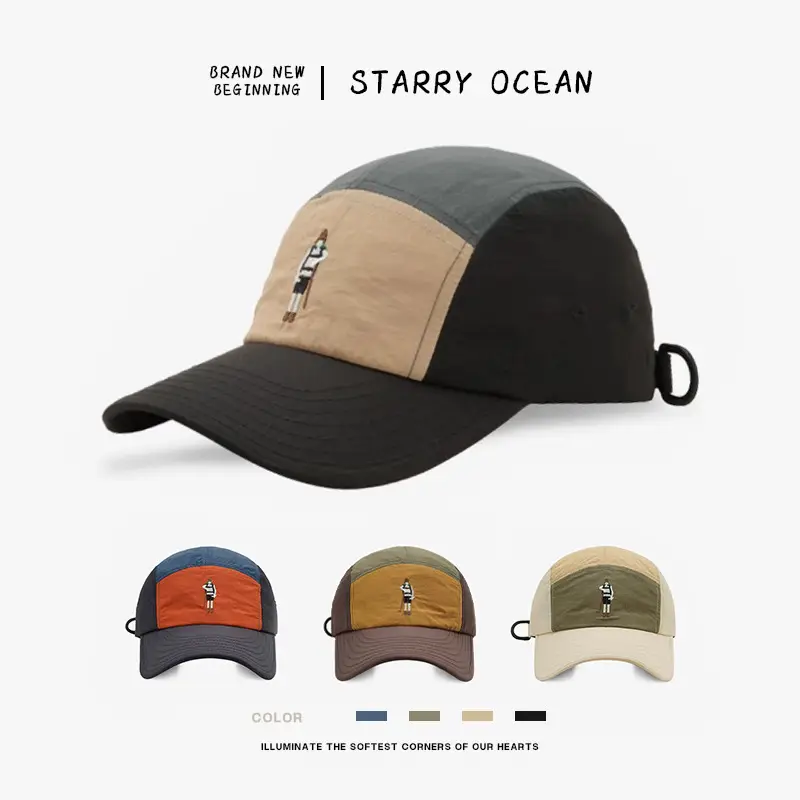 Men Cartoon Embroidered Baseball Cap Blue Orange