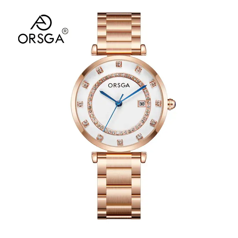 Oshica Women's Quartz Watch with Calendar & Diamond Dial - Image 7