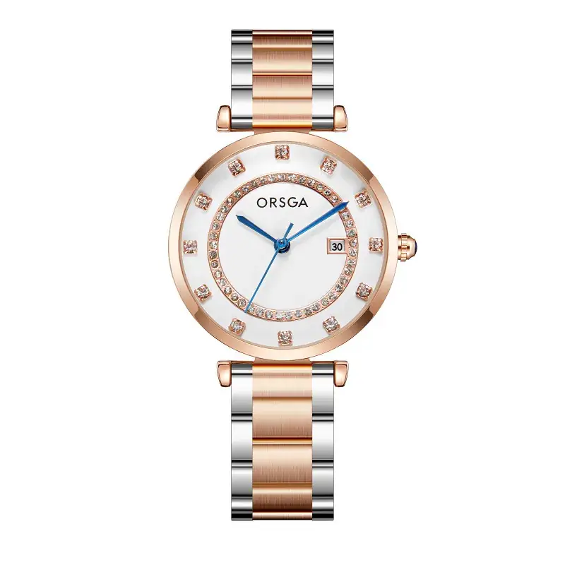 Oshica Women's Quartz Watch with Calendar & Diamond Dial - Image 8