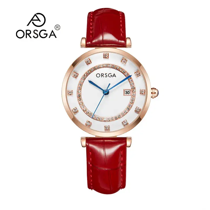 Oshica Women's Quartz Watch with Calendar & Diamond Dial - Image 9