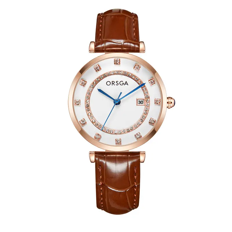 Oshica Women's Quartz Watch with Calendar & Diamond Dial — feature 12