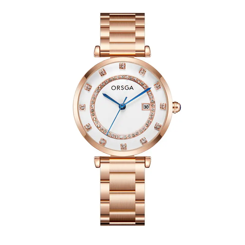 Oshica Women's Quartz Watch with Calendar & Diamond Dial — feature 7