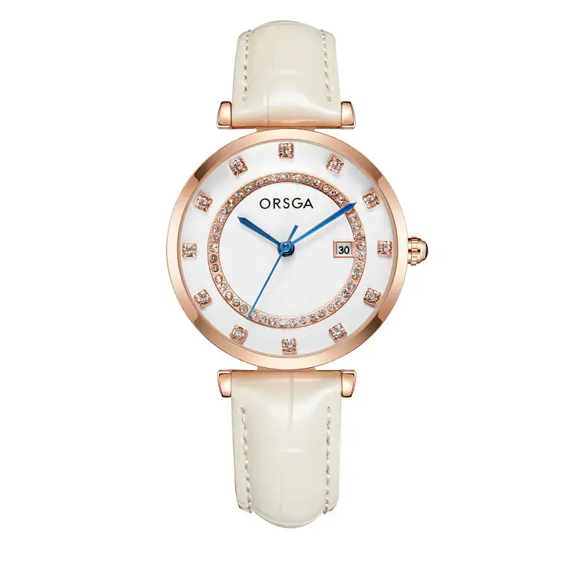 Oshica Women's Quartz Watch with Calendar & Diamond Dial - Image 2