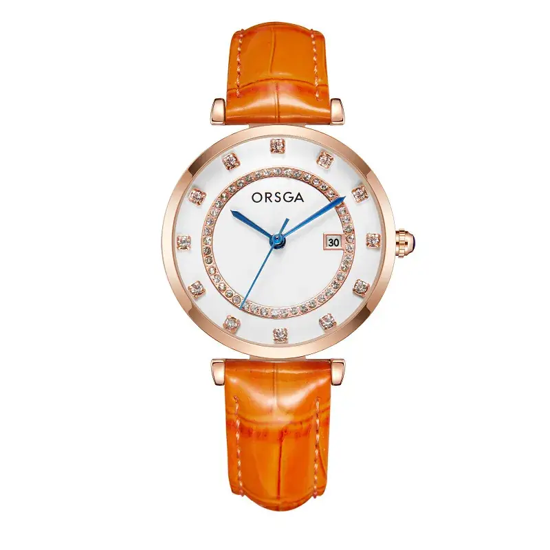 Oshica Women's Quartz Watch with Calendar & Diamond Dial - Image 3