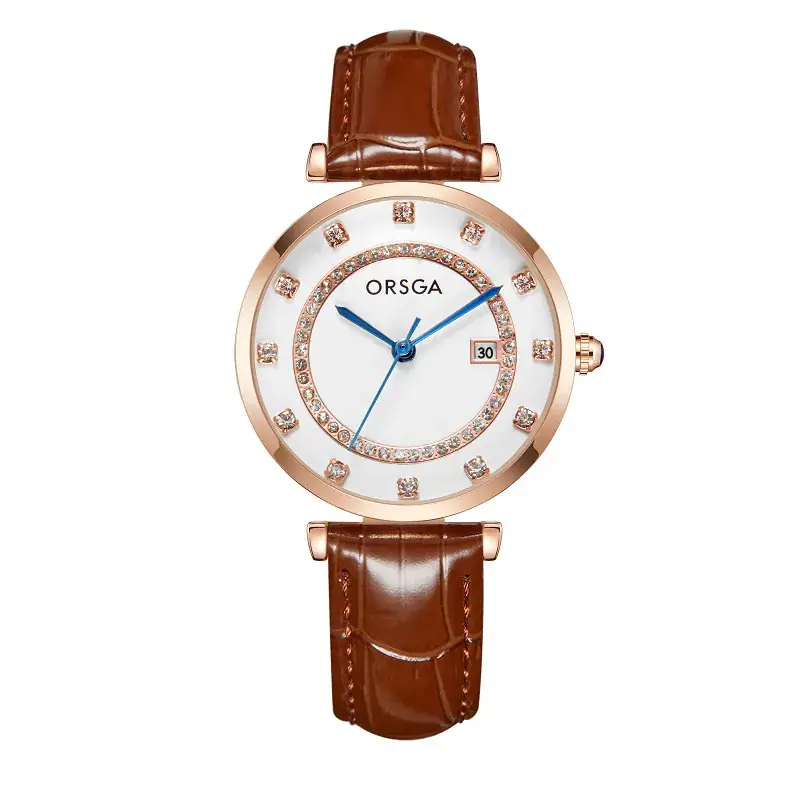 Oshica Women's Quartz Watch with Calendar & Diamond Dial - Image 6
