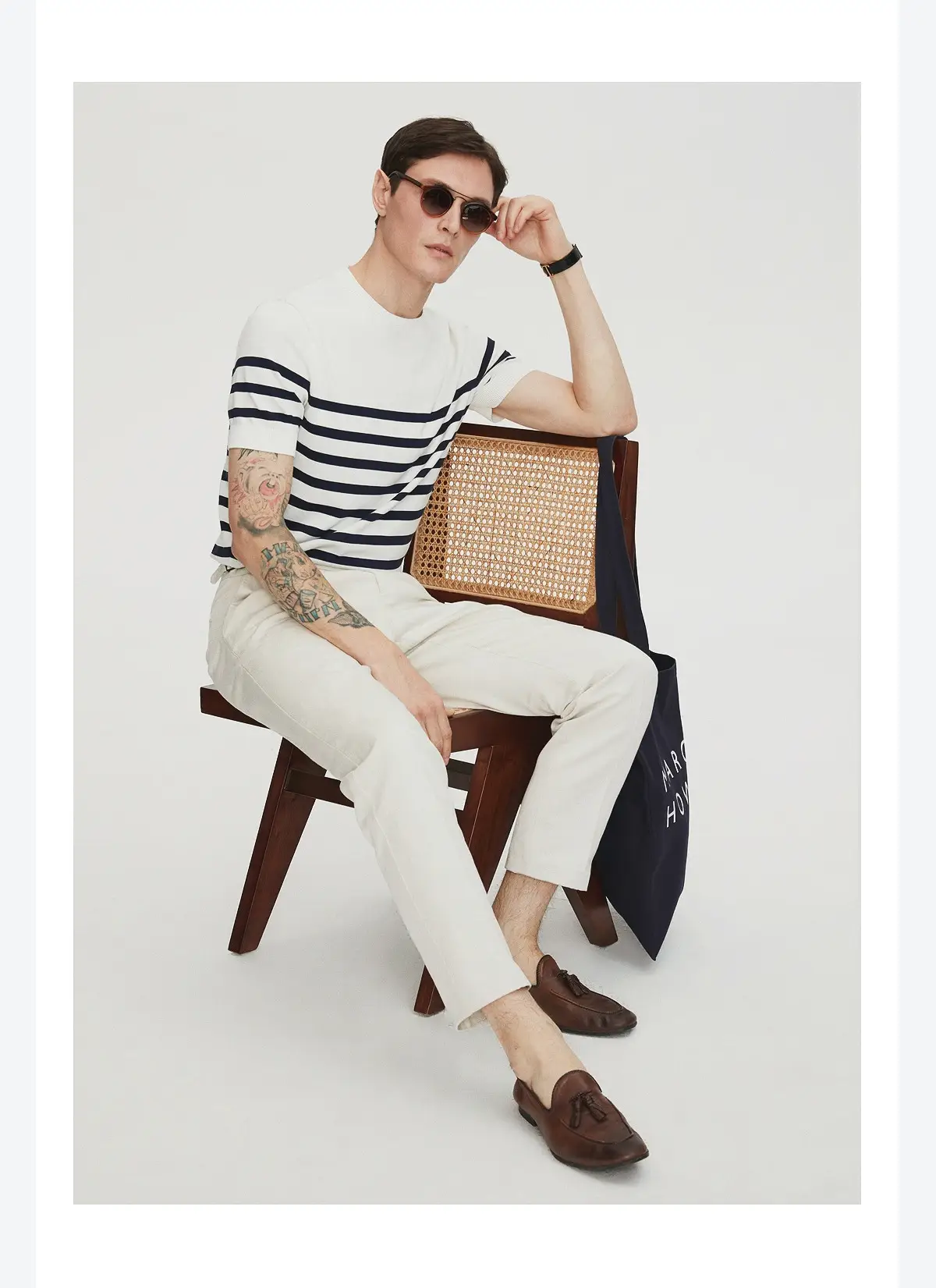 Men Striped Knitted T-shirt Casual Summer Wear — feature 12