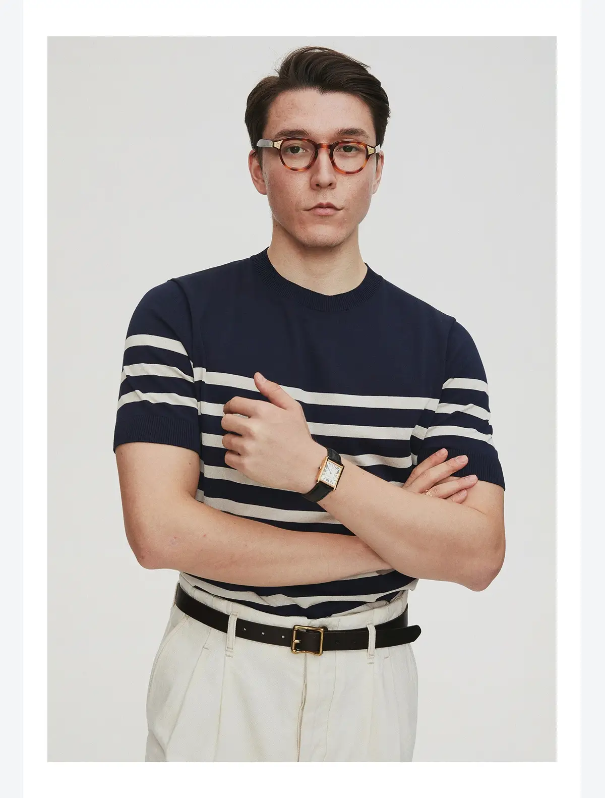 Men Striped Knitted T-shirt Casual Summer Wear — feature 8