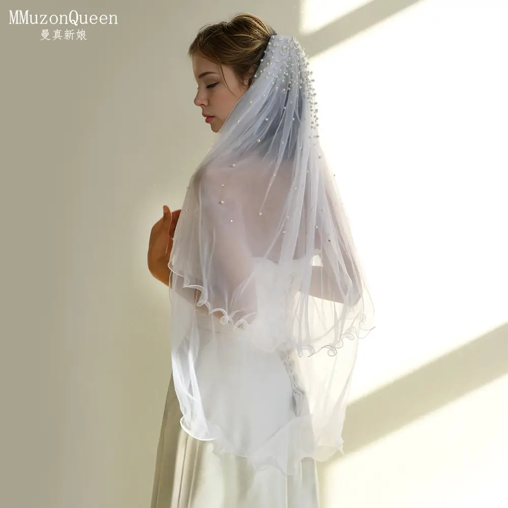Manzhen Bride Veil Multi Layer Pearl M32 - Image 5