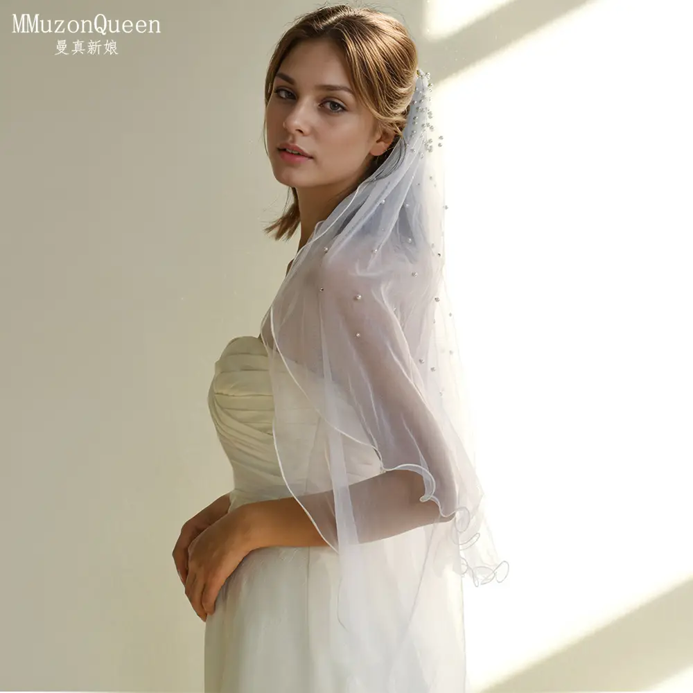 Manzhen Bride Veil Multi Layer Pearl M32 — feature 5