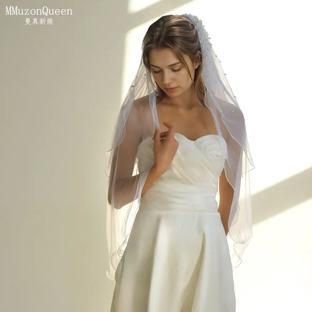 Manzhen Bride Veil Multi Layer Pearl M32 — feature 7