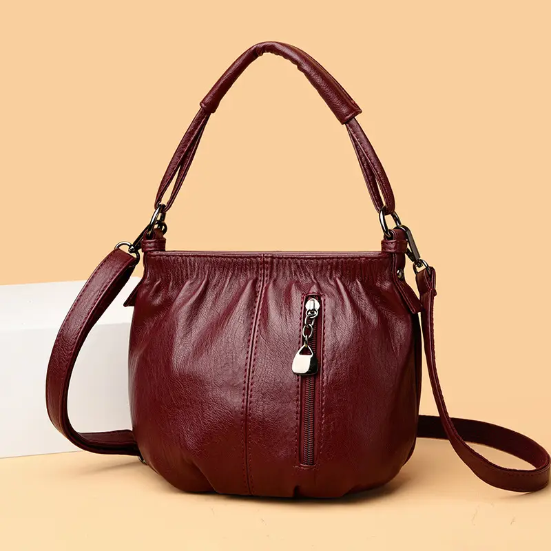 Black PU Leather Crossbody Bag for Women