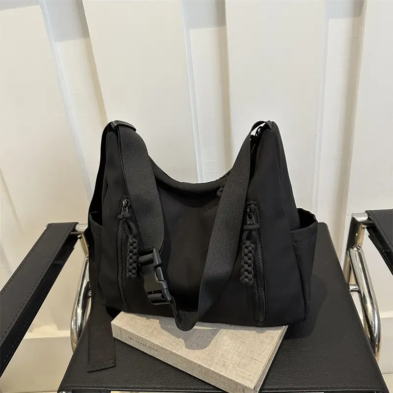 Black Large Capacity Casual Shoulder Crossbody Bag 2024 - Image 8