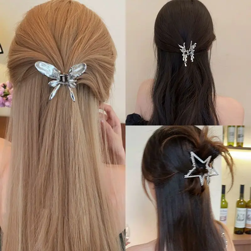 Cold Wind Metal Butterfly Hair Clip Shark Clip - Image 9