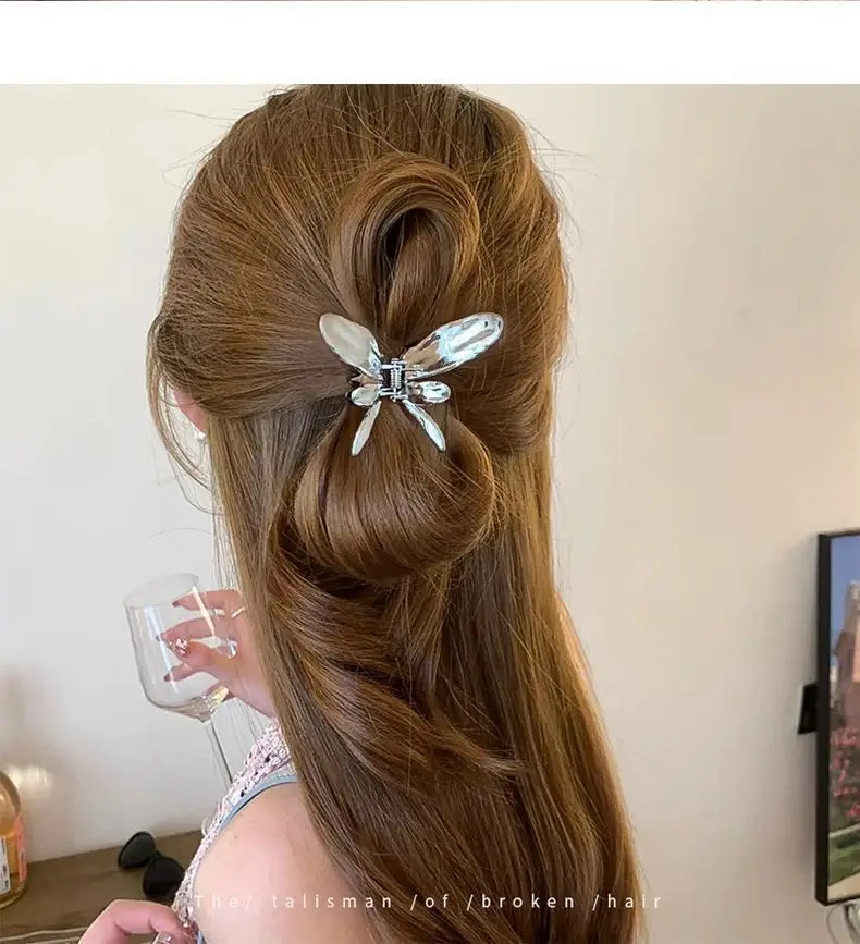 Cold Wind Metal Butterfly Hair Clip Shark Clip — feature 10