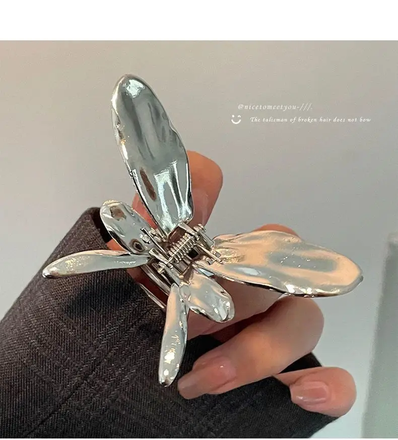 Cold Wind Metal Butterfly Hair Clip Shark Clip — feature 11