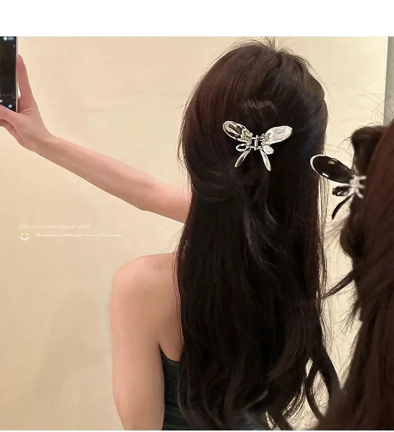 Cold Wind Metal Butterfly Hair Clip Shark Clip — feature 12