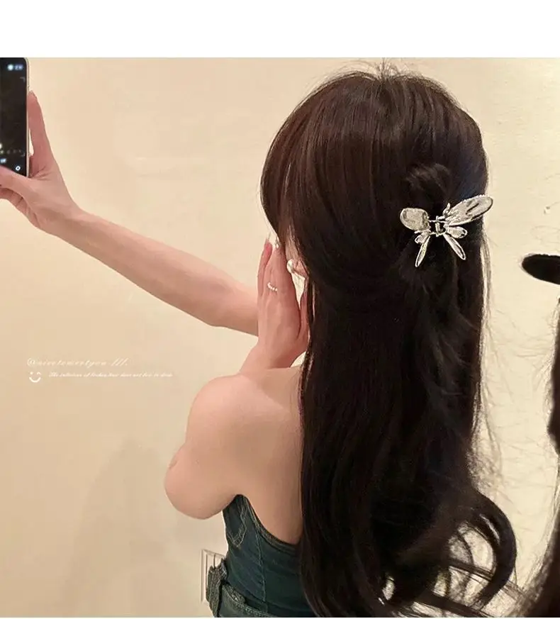 Cold Wind Metal Butterfly Hair Clip Shark Clip — feature 13