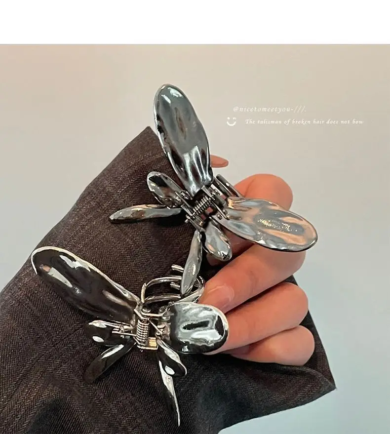 Cold Wind Metal Butterfly Hair Clip Shark Clip — feature 15
