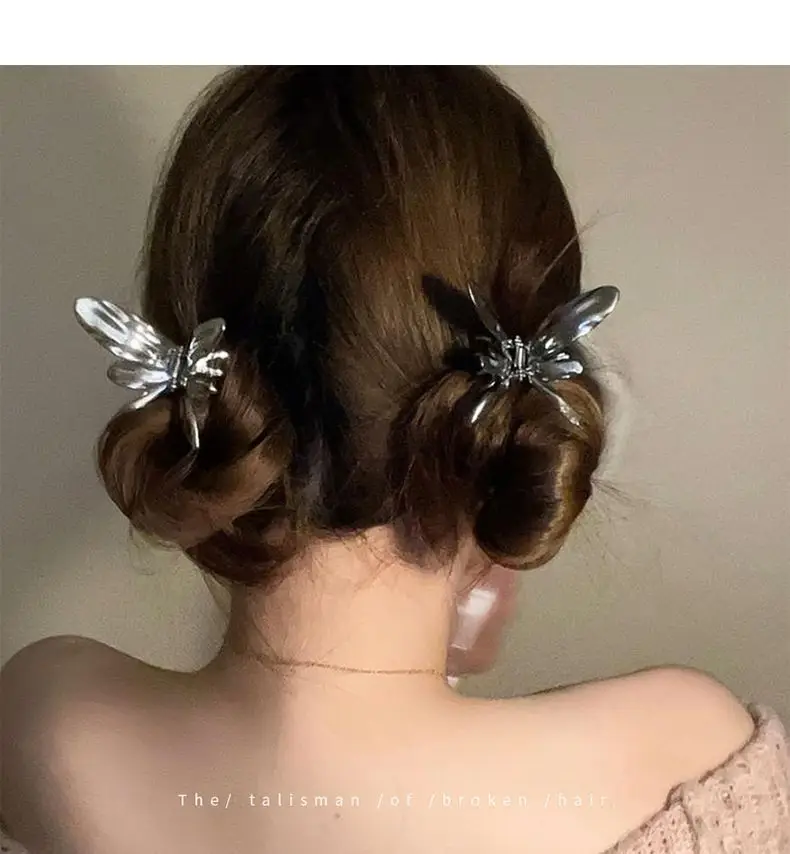 Cold Wind Metal Butterfly Hair Clip Shark Clip — feature 9