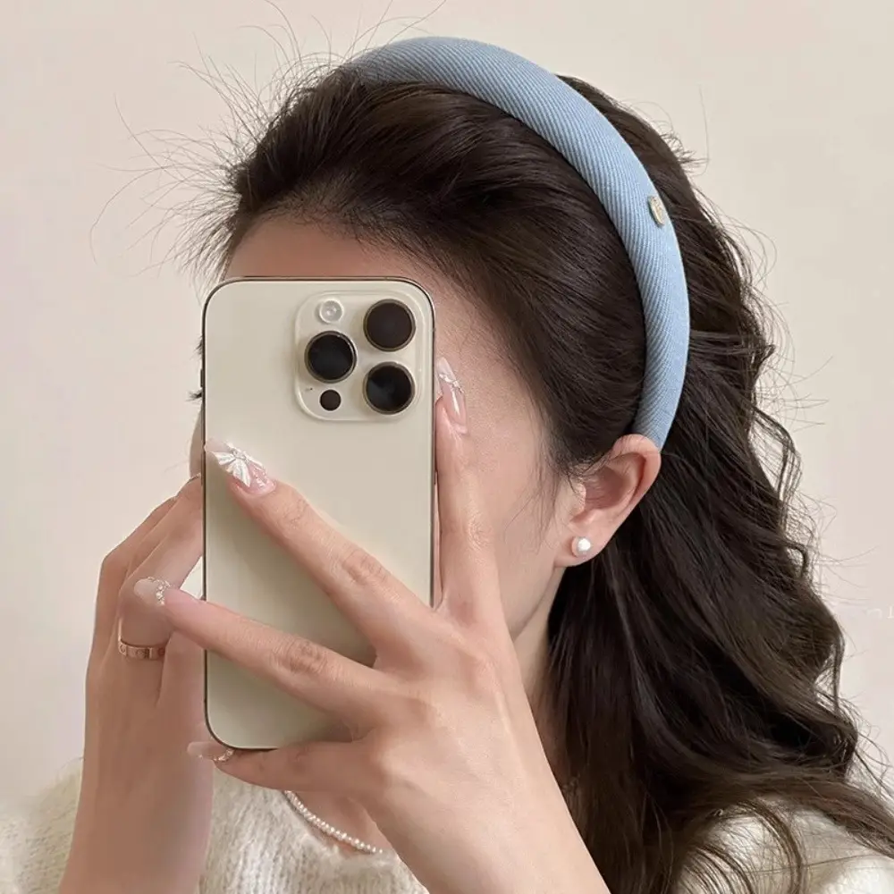 2024 Gold Label Blue Plaid Hair Band for Women - Image 7