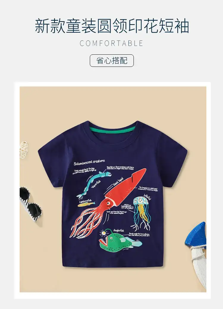 European American Kids T-Shirts 2025 Summer New Half-Sleeved Baby Casual Boys Short Sleeve — feature 2