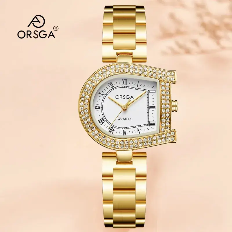 Ozawa Women's Luxury Quartz Watch Rose Gold Diamond Strap