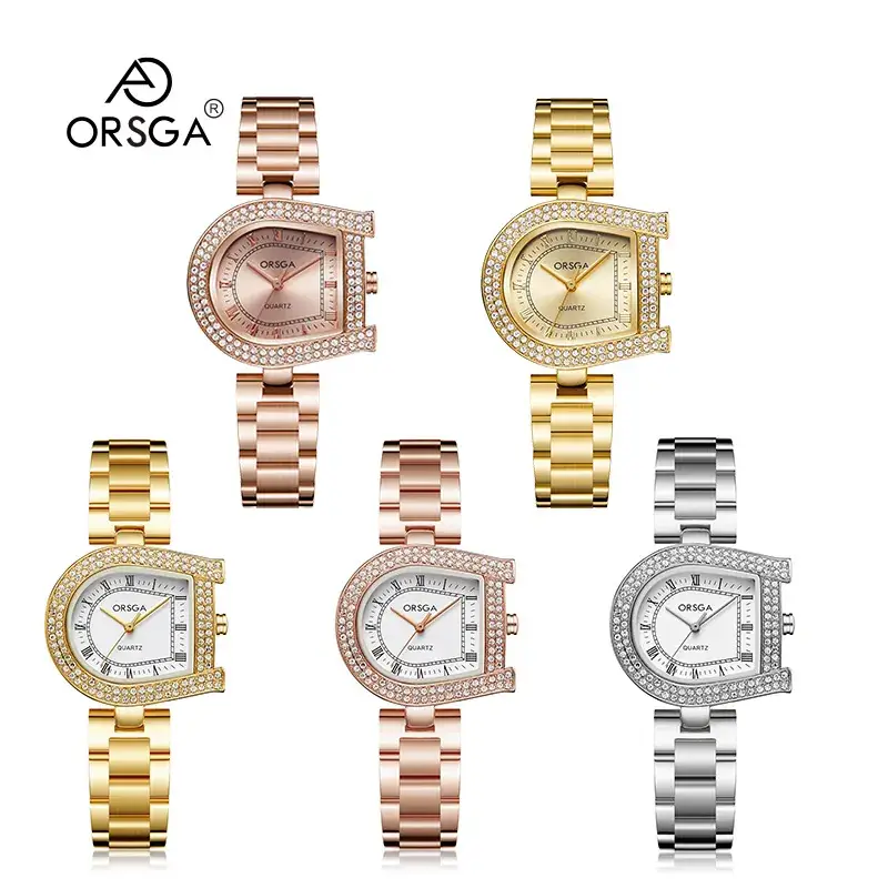 Ozawa Women's Luxury Quartz Watch Rose Gold Diamond Strap