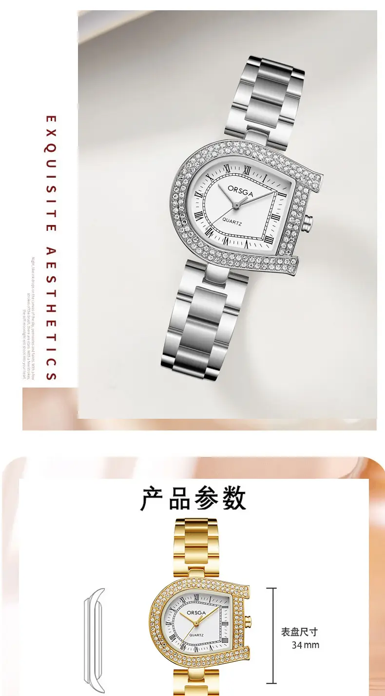 Ozawa Women's Luxury Quartz Watch Rose Gold Diamond Strap — feature 11