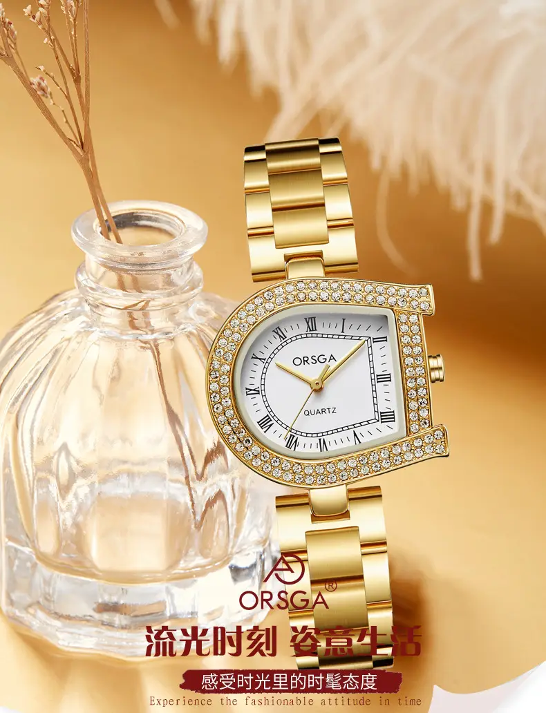 Ozawa Women's Luxury Quartz Watch Rose Gold Diamond Strap — feature 3