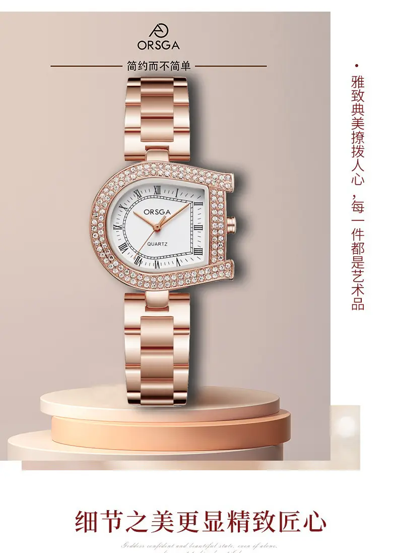 Ozawa Women's Luxury Quartz Watch Rose Gold Diamond Strap — feature 7