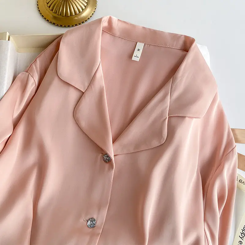 Women's Pajamas with Detachable Feathers, Ice Silk, Satin, Long Set, Suitable for Both Indoor and Outdoor Wear
