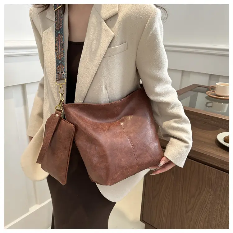 Vintage Beige Bucket Bag Women 2024 New Arrival — feature 14