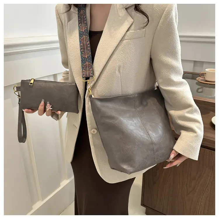 Vintage Beige Bucket Bag Women 2024 New Arrival — feature 17