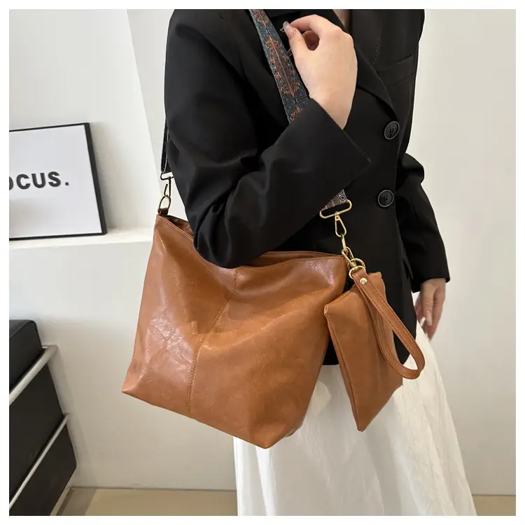 Vintage Beige Bucket Bag Women 2024 New Arrival — feature 21