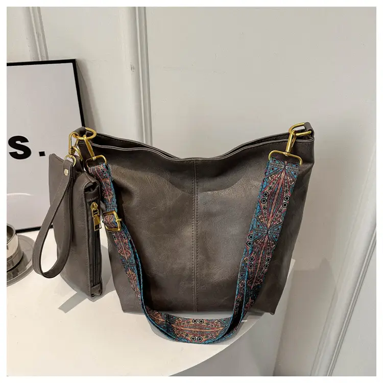 Vintage Beige Bucket Bag Women 2024 New Arrival - Image 3