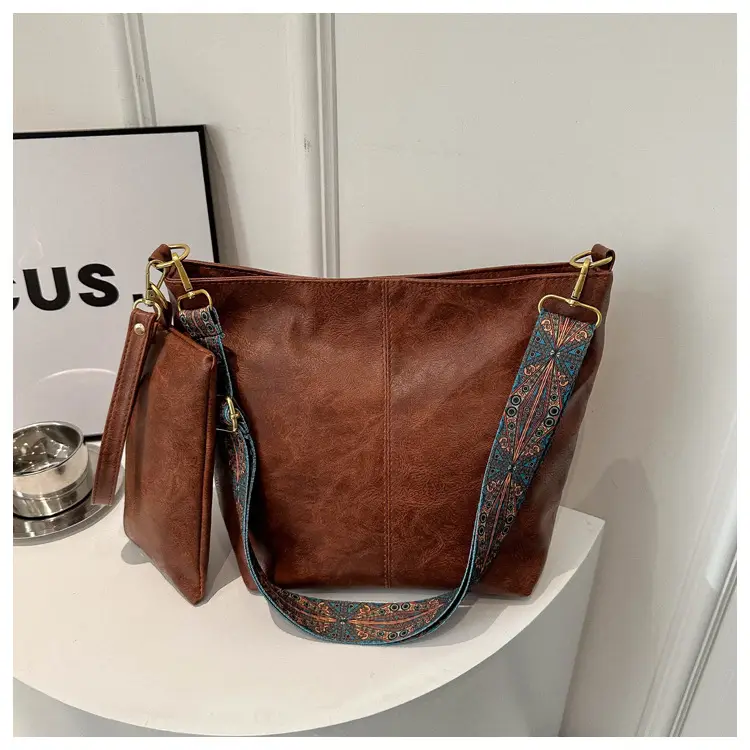 Vintage Beige Bucket Bag Women 2024 New Arrival - Image 7