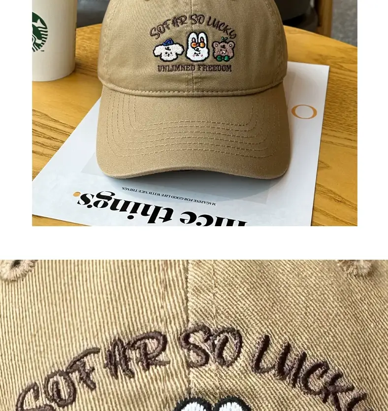 Japanese Style Cartoon Cap for Girls Sweet Age Reducing Curved Cap — feature 7