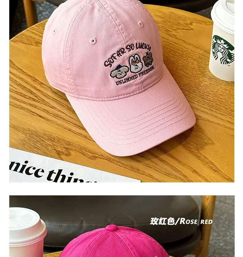 Japanese Style Cartoon Cap for Girls Sweet Age Reducing Curved Cap — feature 9