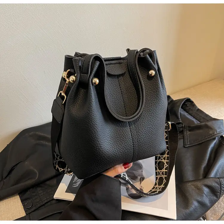 Black Korean Style Bucket Bag for Women — feature 22