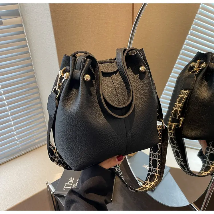 Black Korean Style Bucket Bag for Women — feature 23