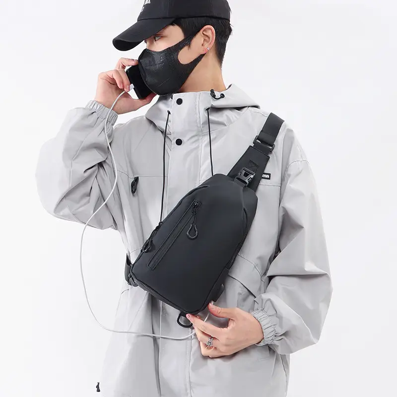 Men's Water-Proof Crossbody Bag with Logo Print - Image 5