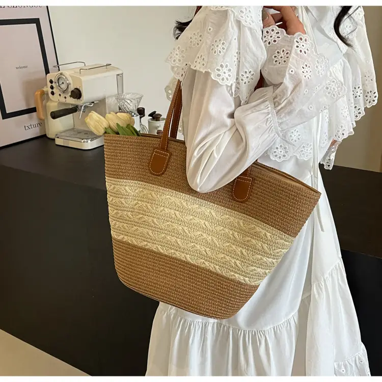 Women Straw Woven Large Capacity Shoulder Bag 2024 — feature 14