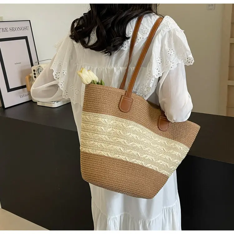 Women Straw Woven Large Capacity Shoulder Bag 2024 — feature 15