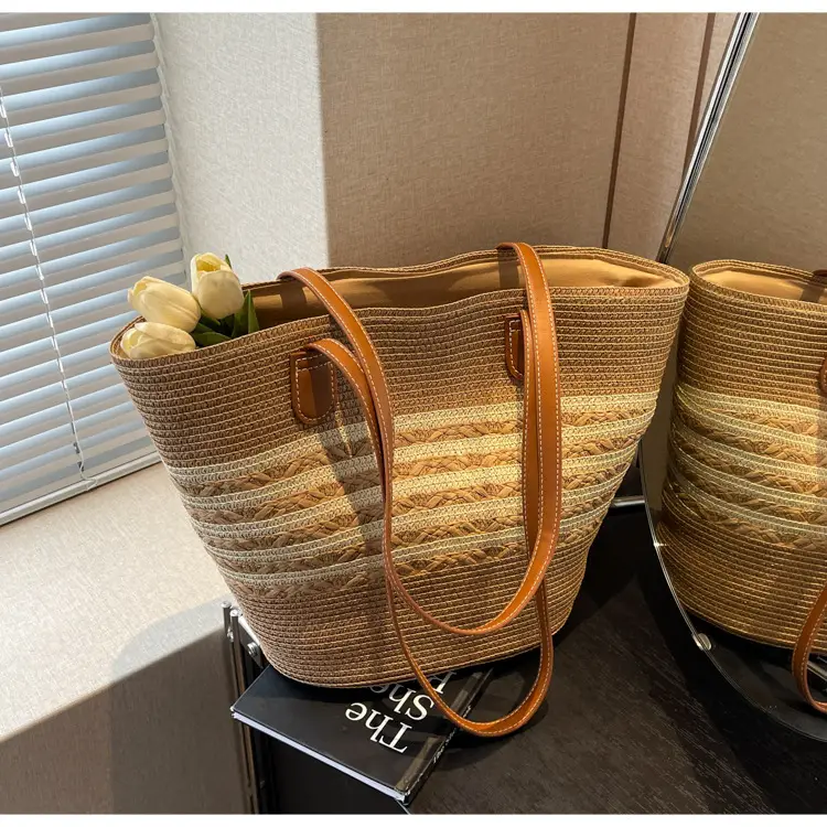 Women Straw Woven Large Capacity Shoulder Bag 2024 — feature 17