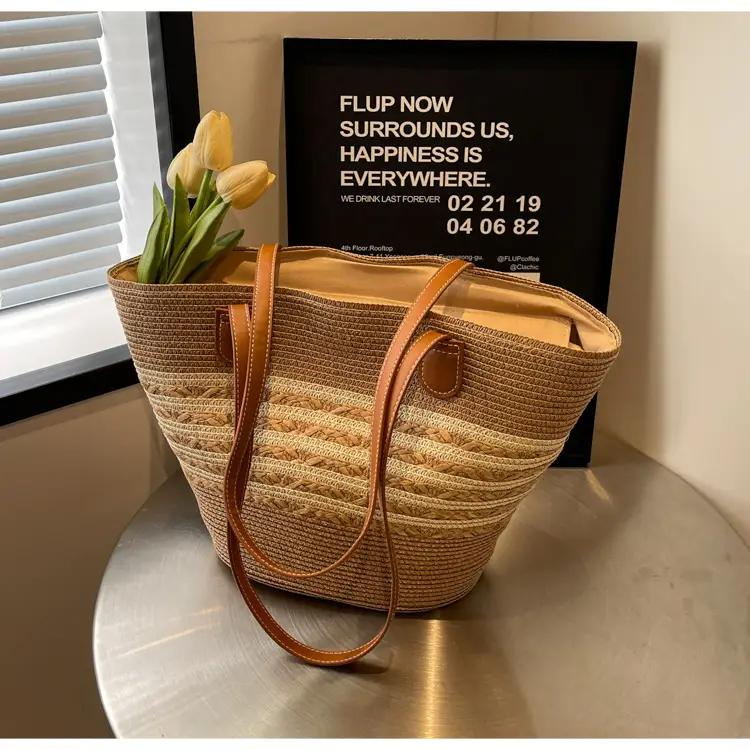 Women Straw Woven Large Capacity Shoulder Bag 2024 — feature 18