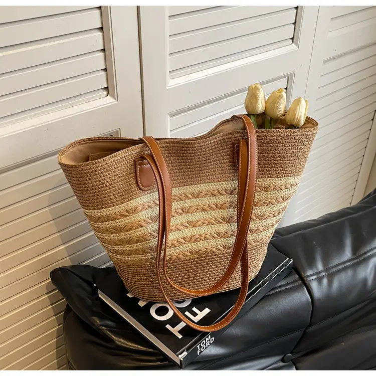 Women Straw Woven Large Capacity Shoulder Bag 2024 — feature 19