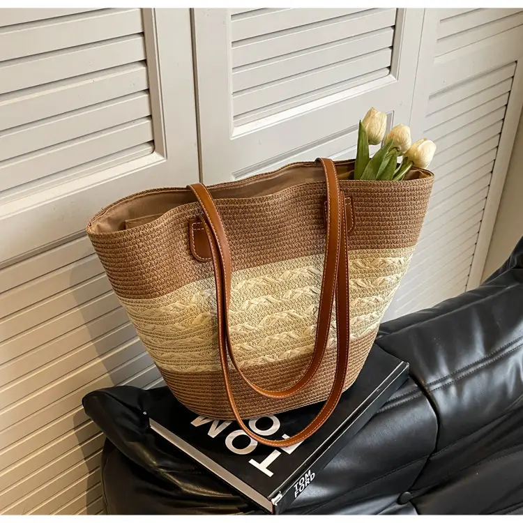 Women Straw Woven Large Capacity Shoulder Bag 2024 — feature 22