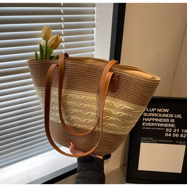 Women Straw Woven Large Capacity Shoulder Bag 2024 — feature 23
